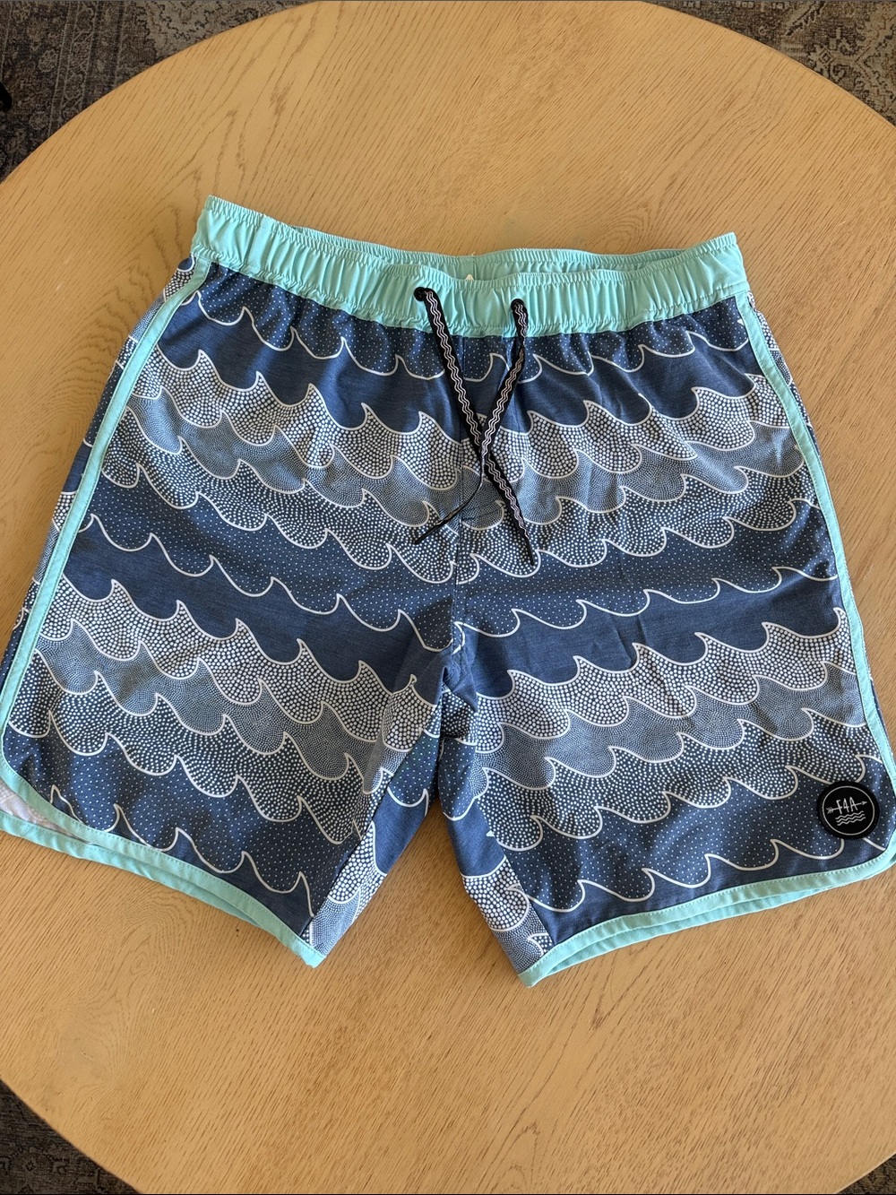 FEATHER 4 ARROW- Aqua Wave Swim Trunks Teal and Navy medium